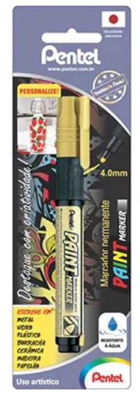 Pincel Marcador Permanente Dourado - Pain...