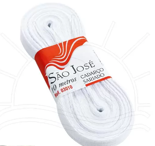 Cadarço Sarjado 10x10 Mts - Branco