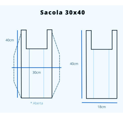 Sacola Plástica 30x40 Leitosa - Pct C/ 50...